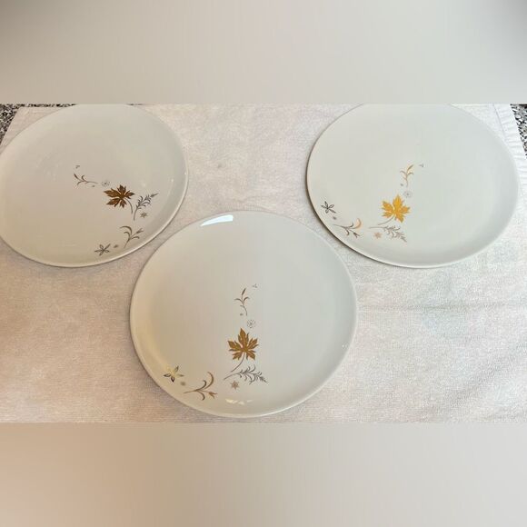 ROYAL JACKSON White Gold Set 3 Saucers Small Bites Fruit Elegant Design 8 1/4 In - Picture 3 of 8